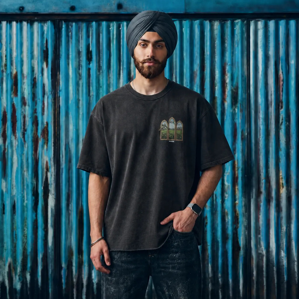 Panjab Virasat Faded Oversized T-Shirt