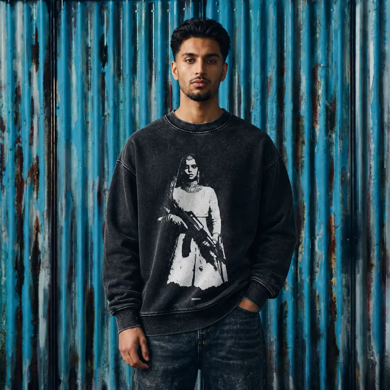 Ruthless Queen Oversized Faded Sweatshirt