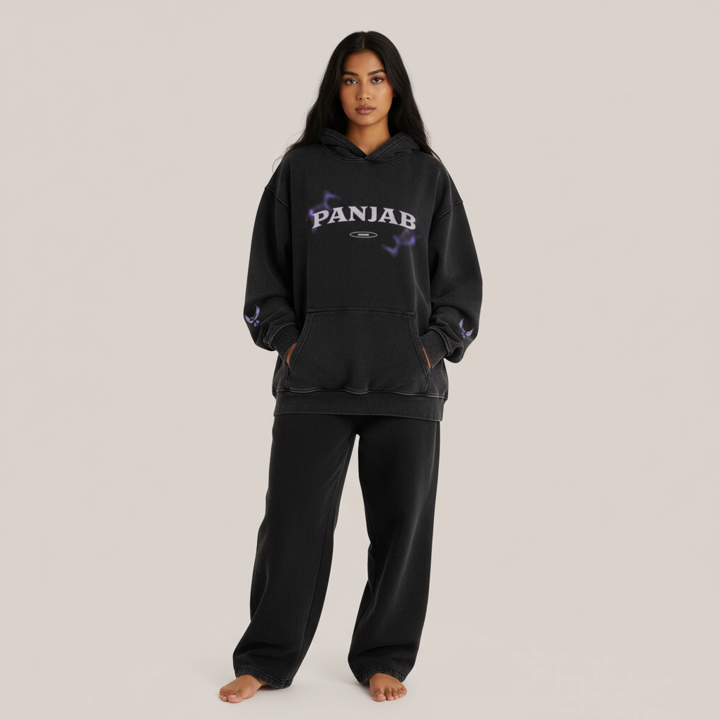 Panjab Peace Oversized Faded Hoodie - DREKN