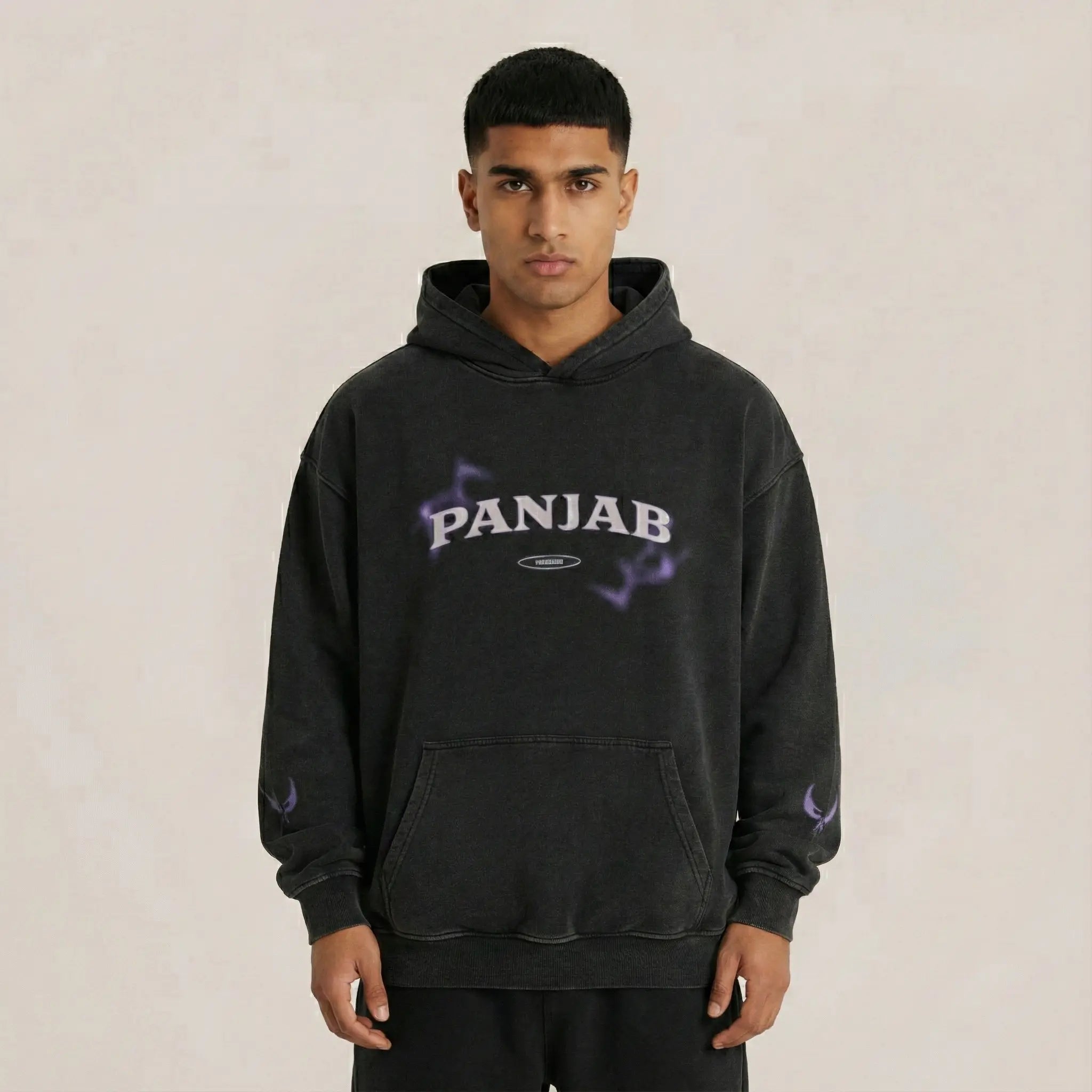 Panjab Peace Oversized Faded Hoodie - DREKN