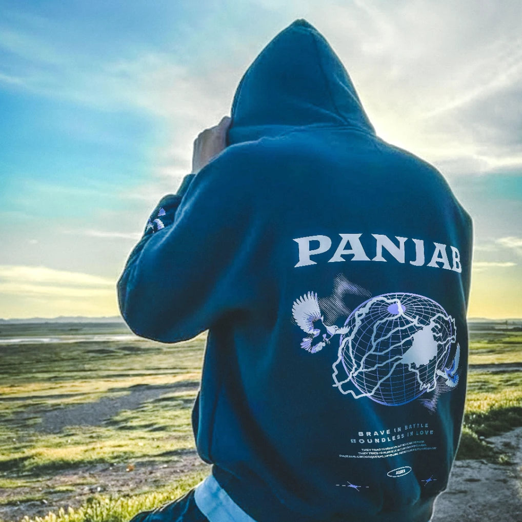 Panjab Peace Oversized Faded Hoodie - DREKN