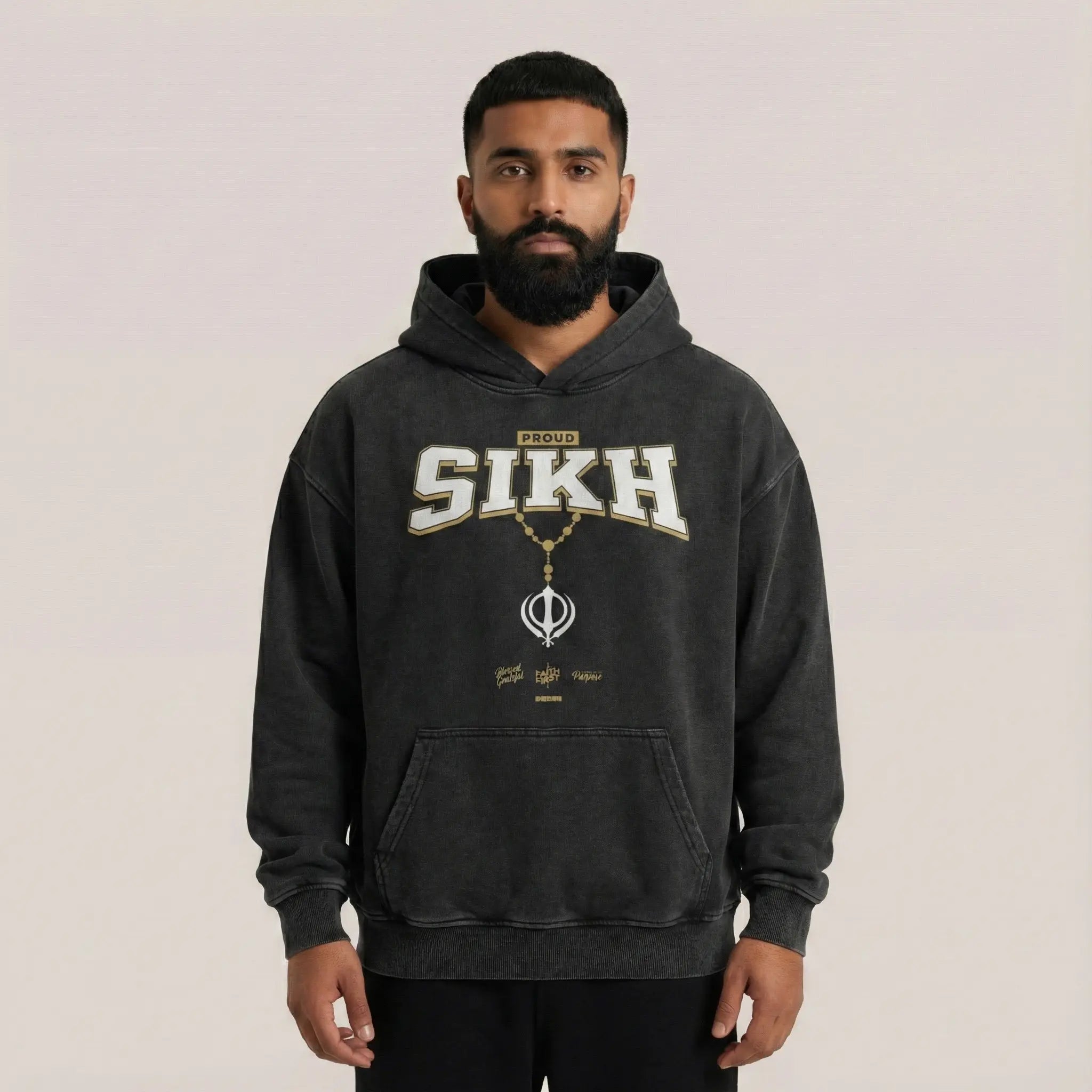 Proud Sikh Oversized Faded Hoodie - DREKN