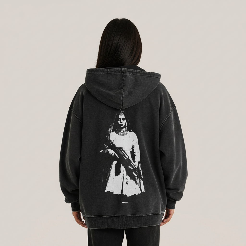 Ruthless Queen Oversized Faded Hoodie - DREKN