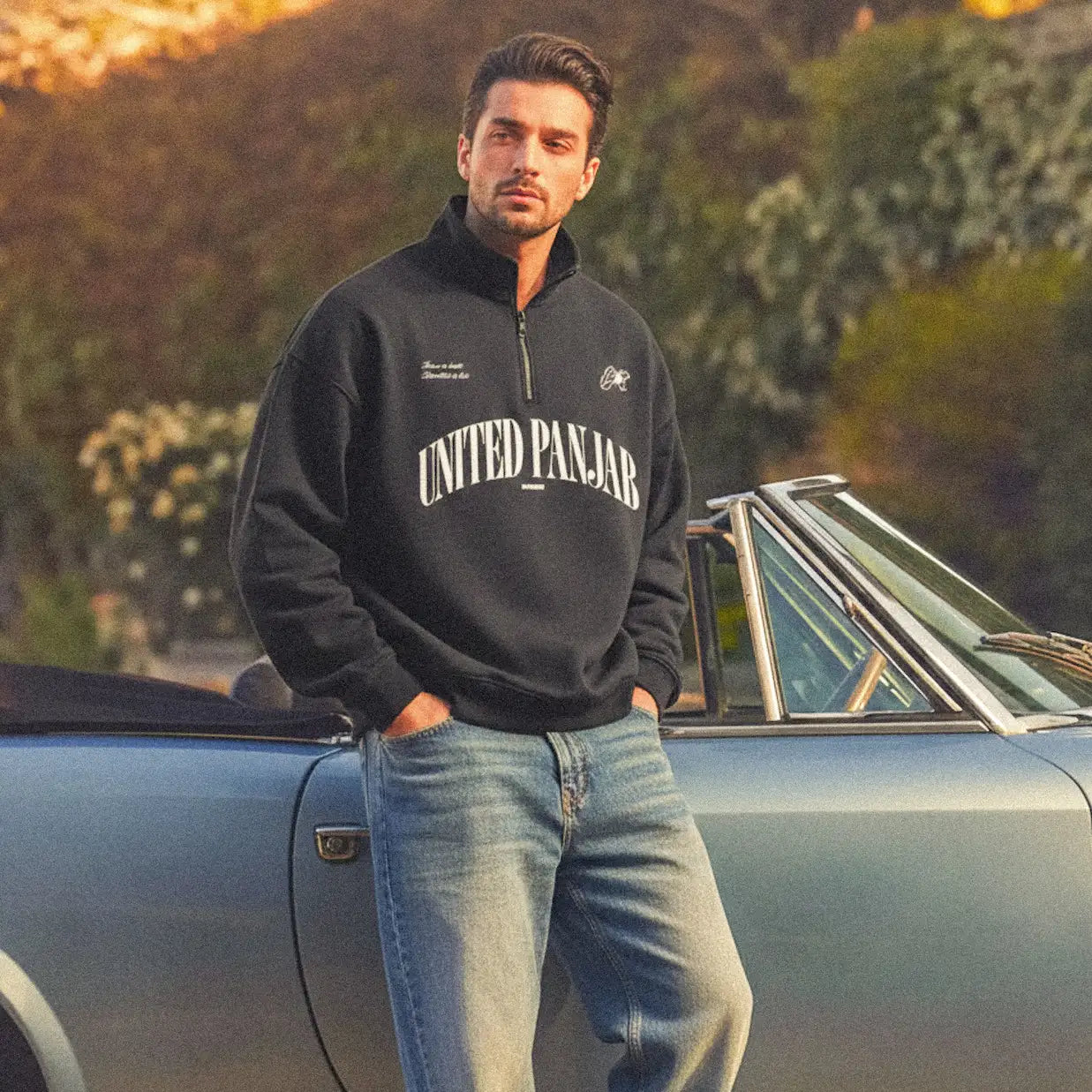 United Panjab Dark Half-Zip Sweatshirt - DREKN
