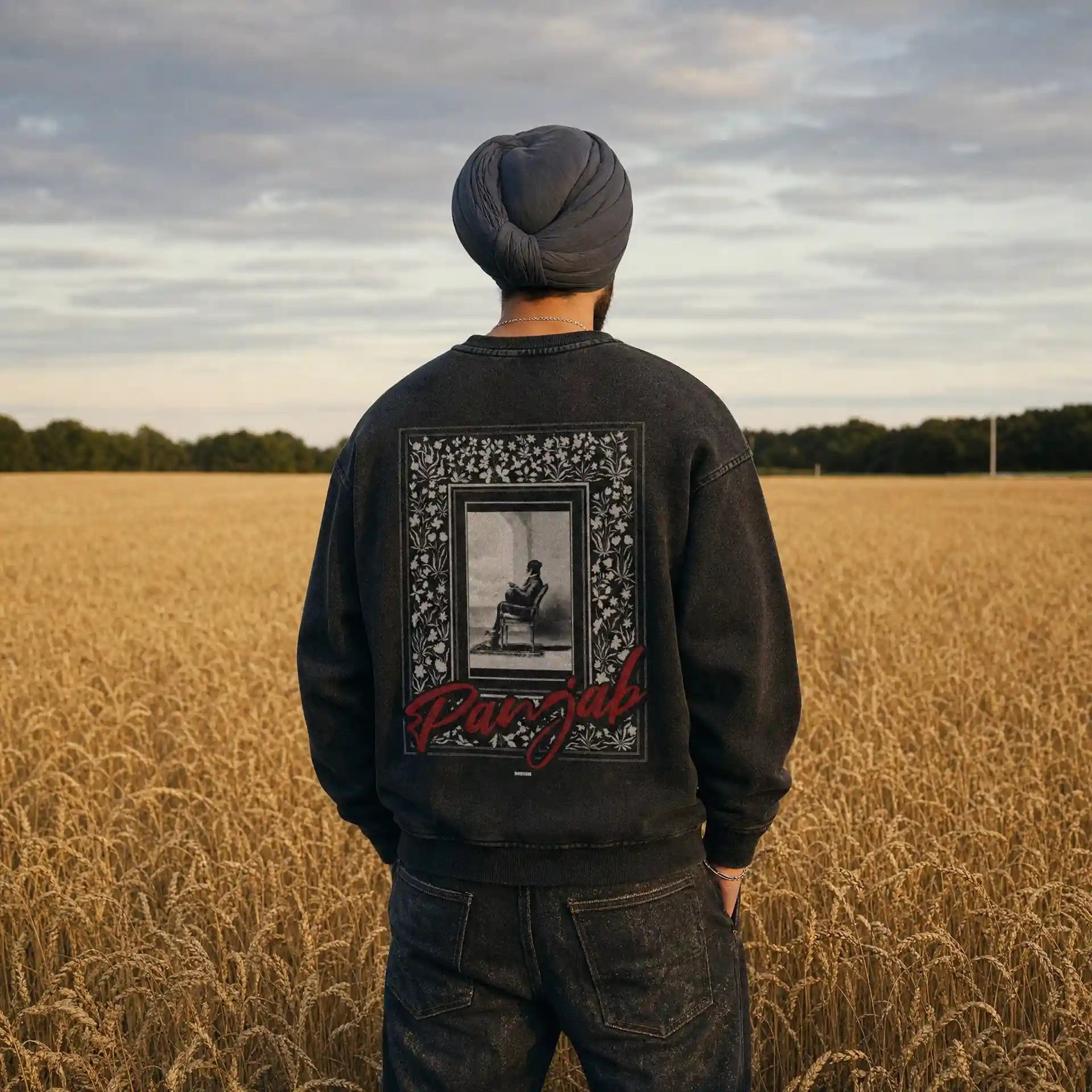 Mahraja Ranjit Singh Panjab Oversized Faded Sweatshirt