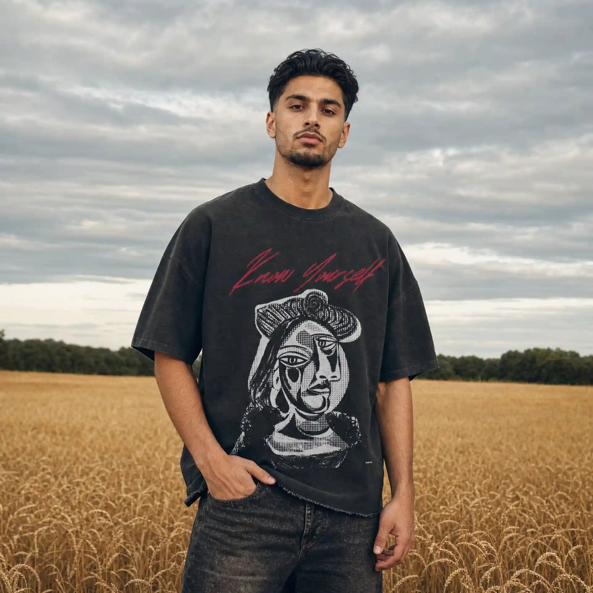 Know Yourself Oversized Faded T-Shirt