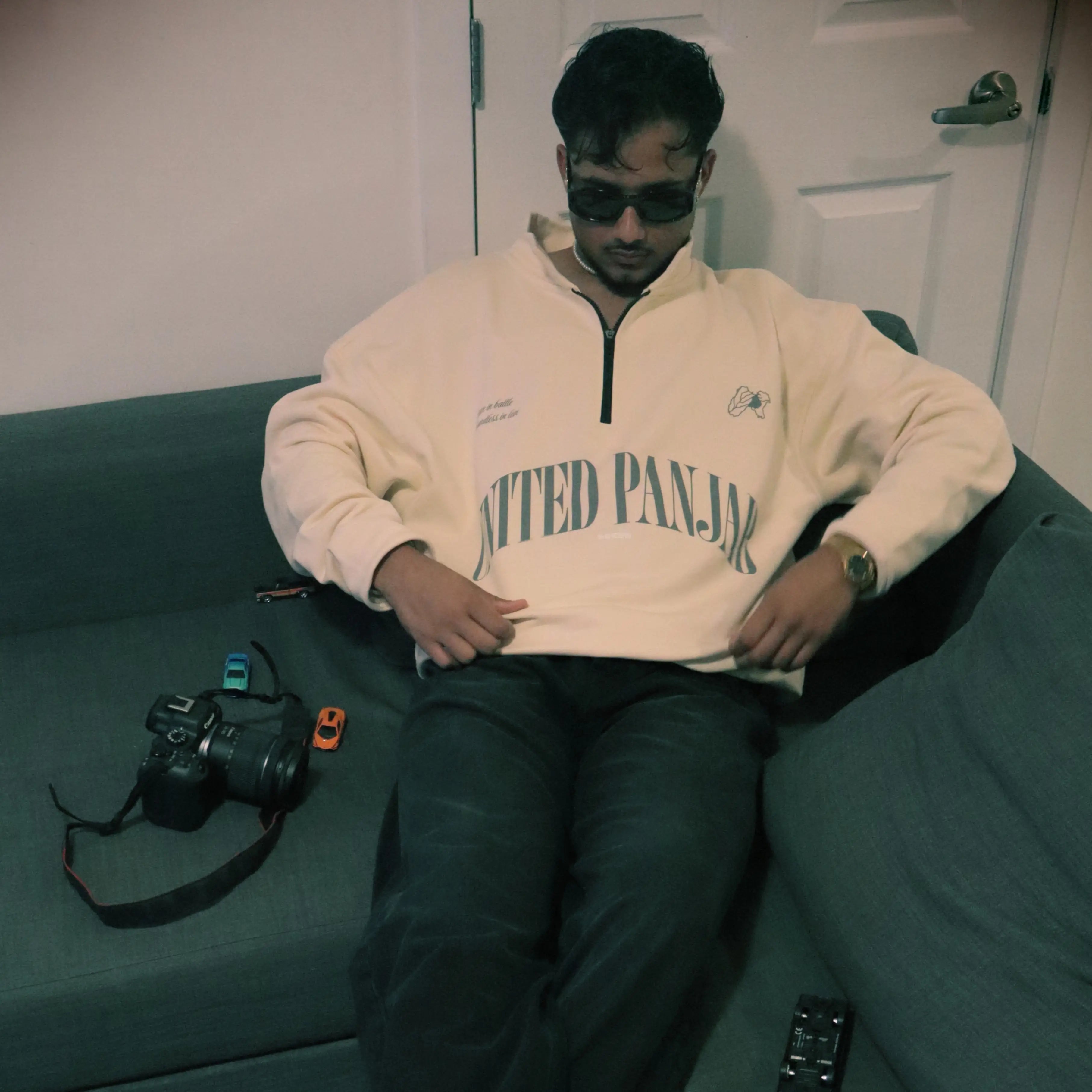 United Panjab Apricot Half-Zip Sweatshirt