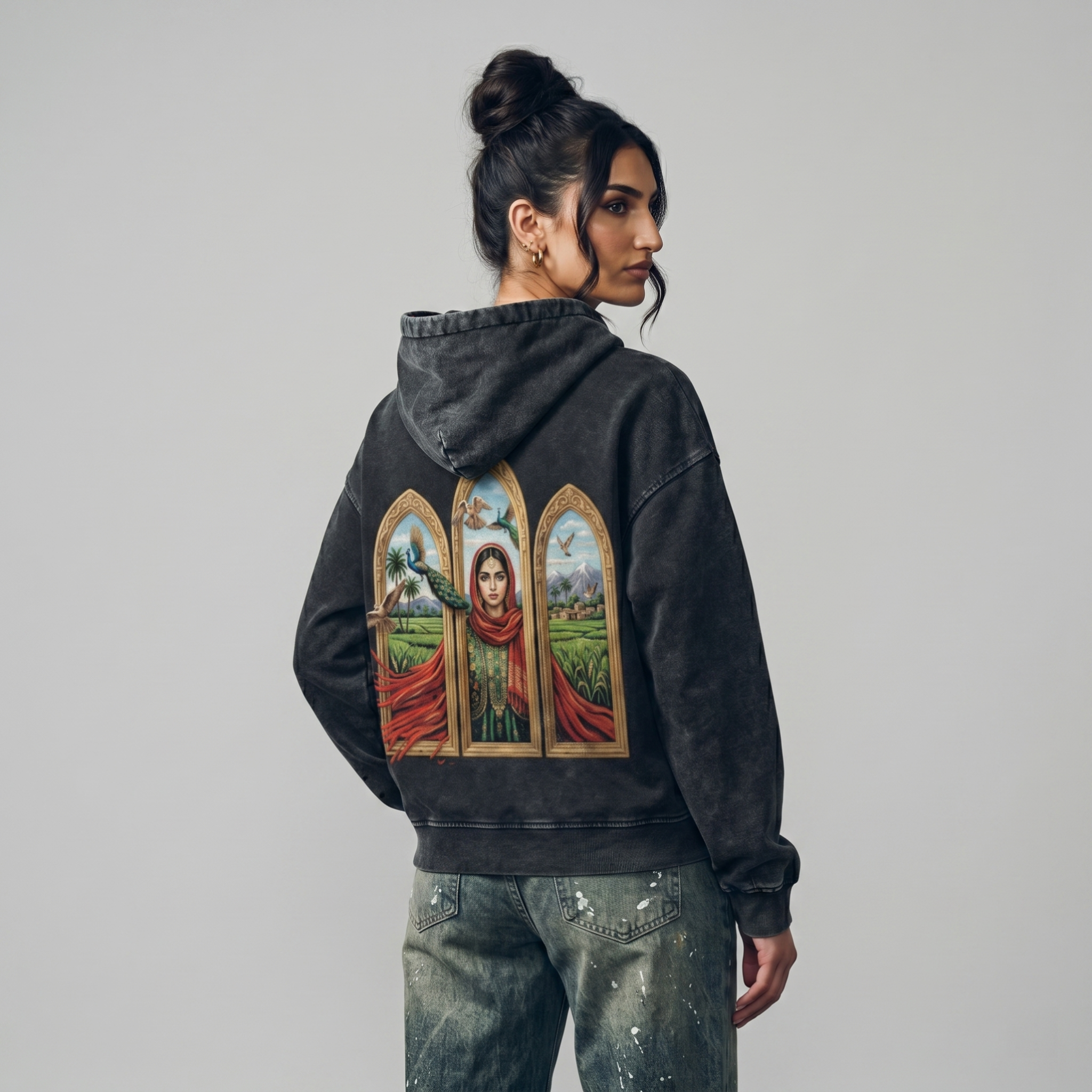 Panjab Virasat Snow Wash Full-Zip Hoodie