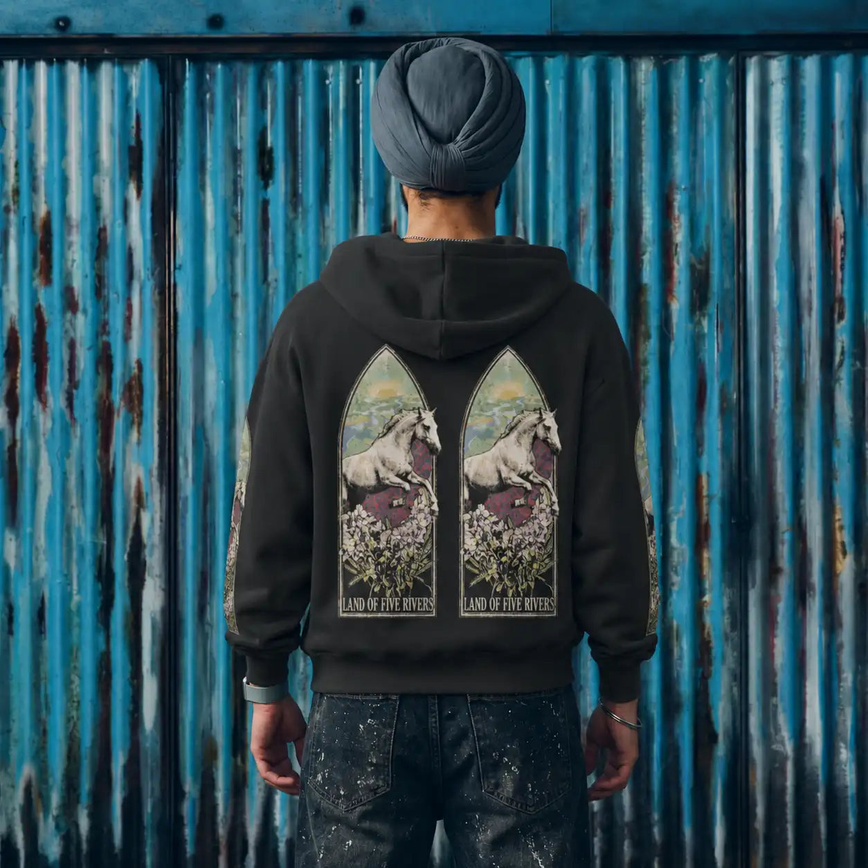Land Of Five Rivers Panjab Tapered Full Zip Balloon Hoodie