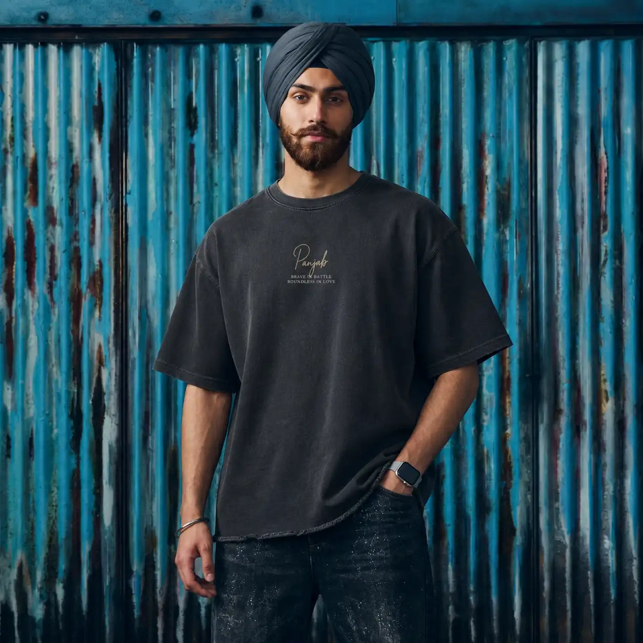 Our Panjab Oversized Faded T-Shirt