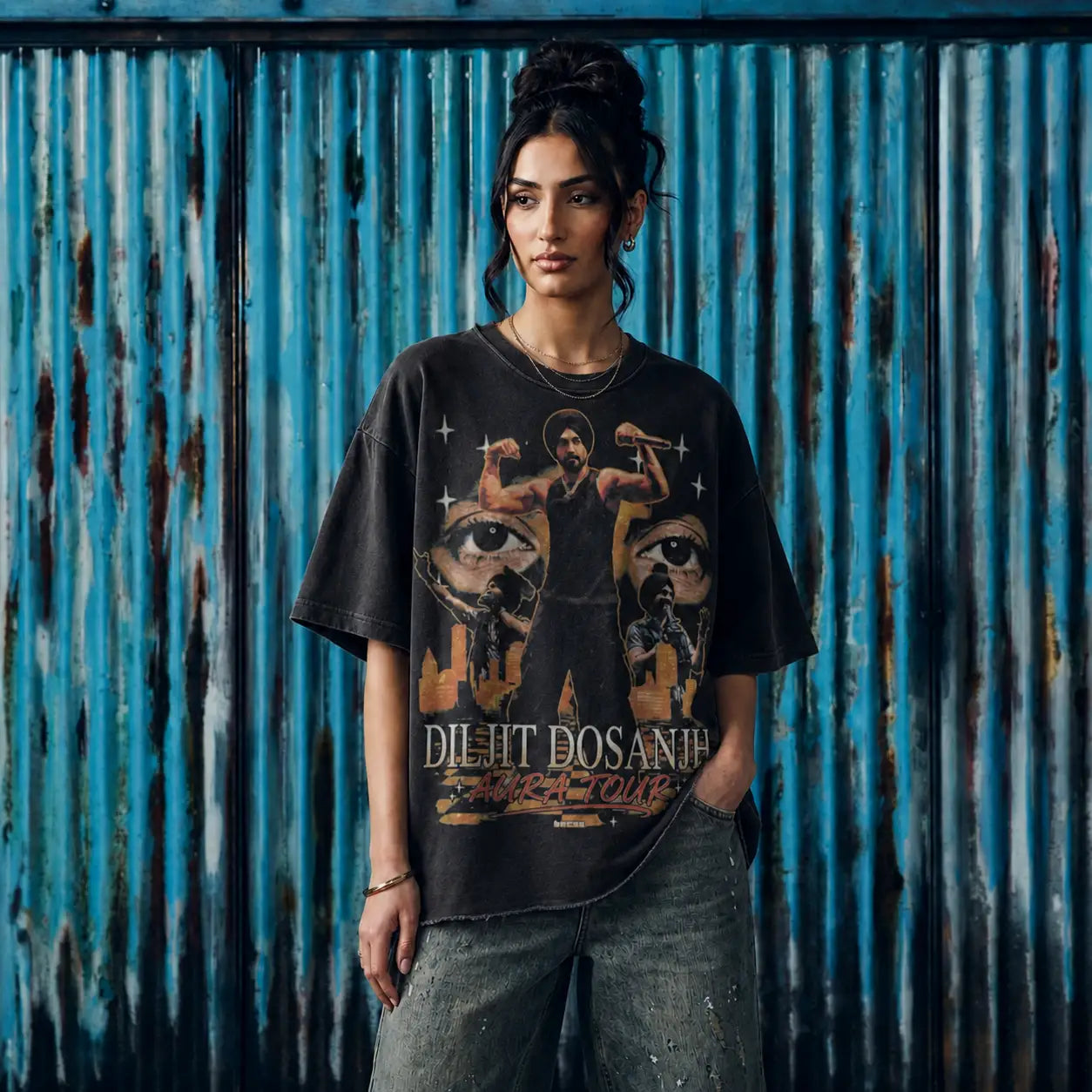 Diljit Dosanjh Aura Tour Raw Hem T-Shirt