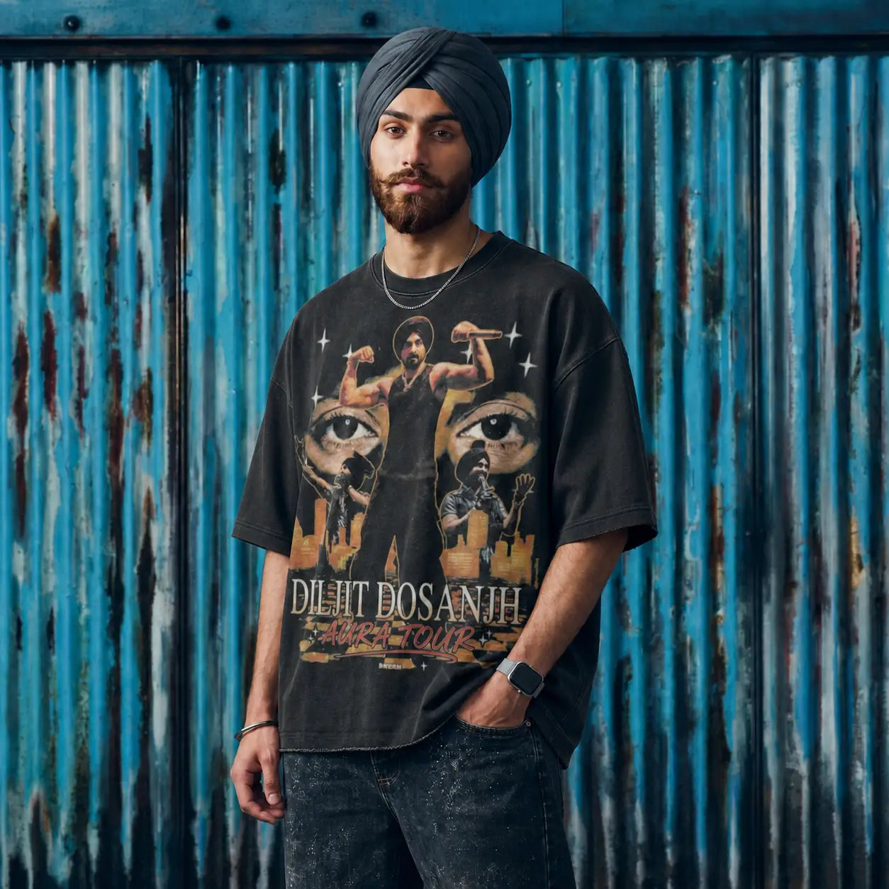 Diljit Dosanjh Aura Tour Raw Hem T-Shirt