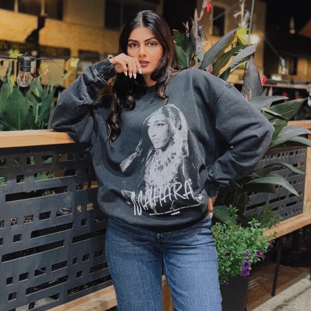 Maharani Jind Kaur Oversized Faded Sweatshirt - DREKN