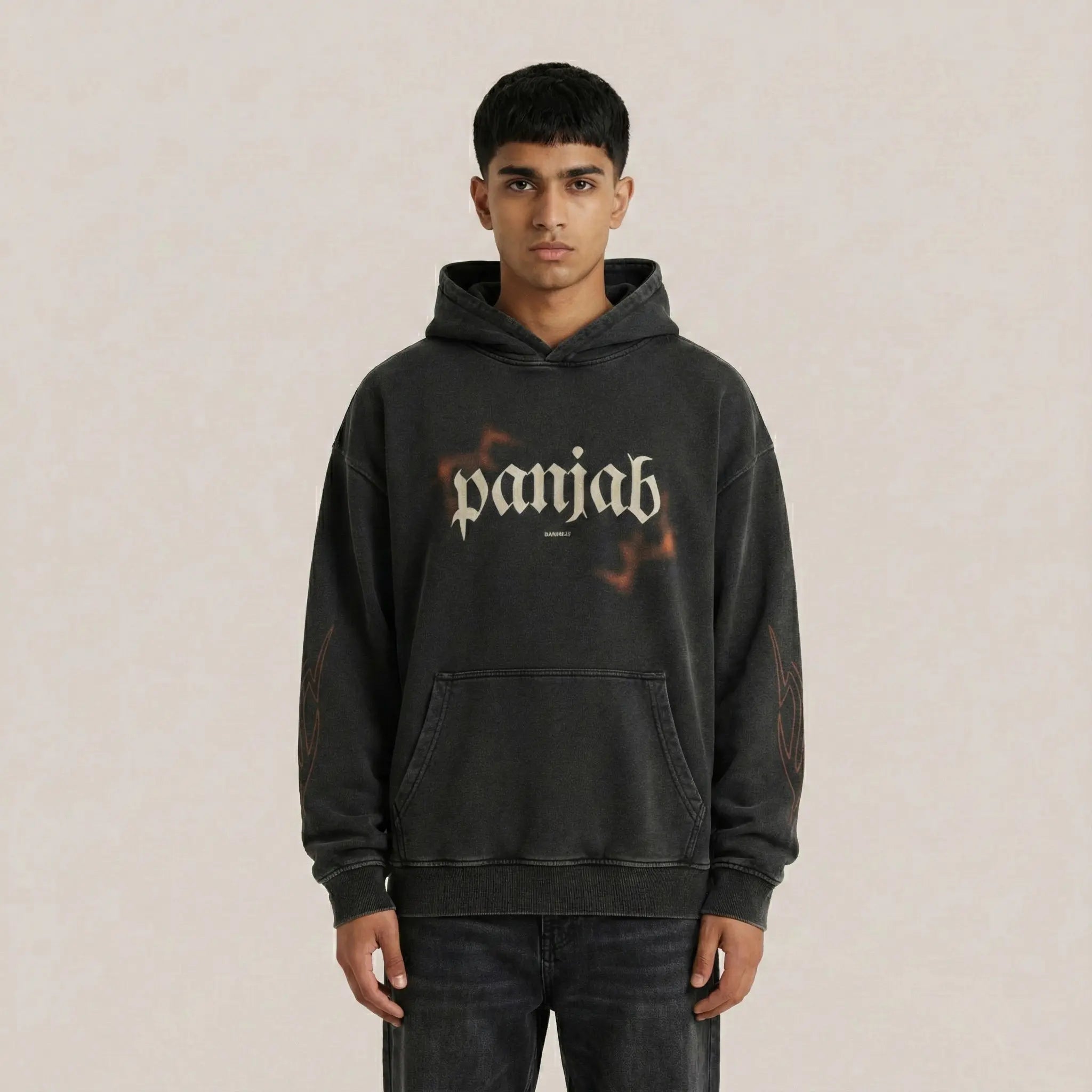 Panjab Powerhouse Oversized Faded Hoodie - DREKN