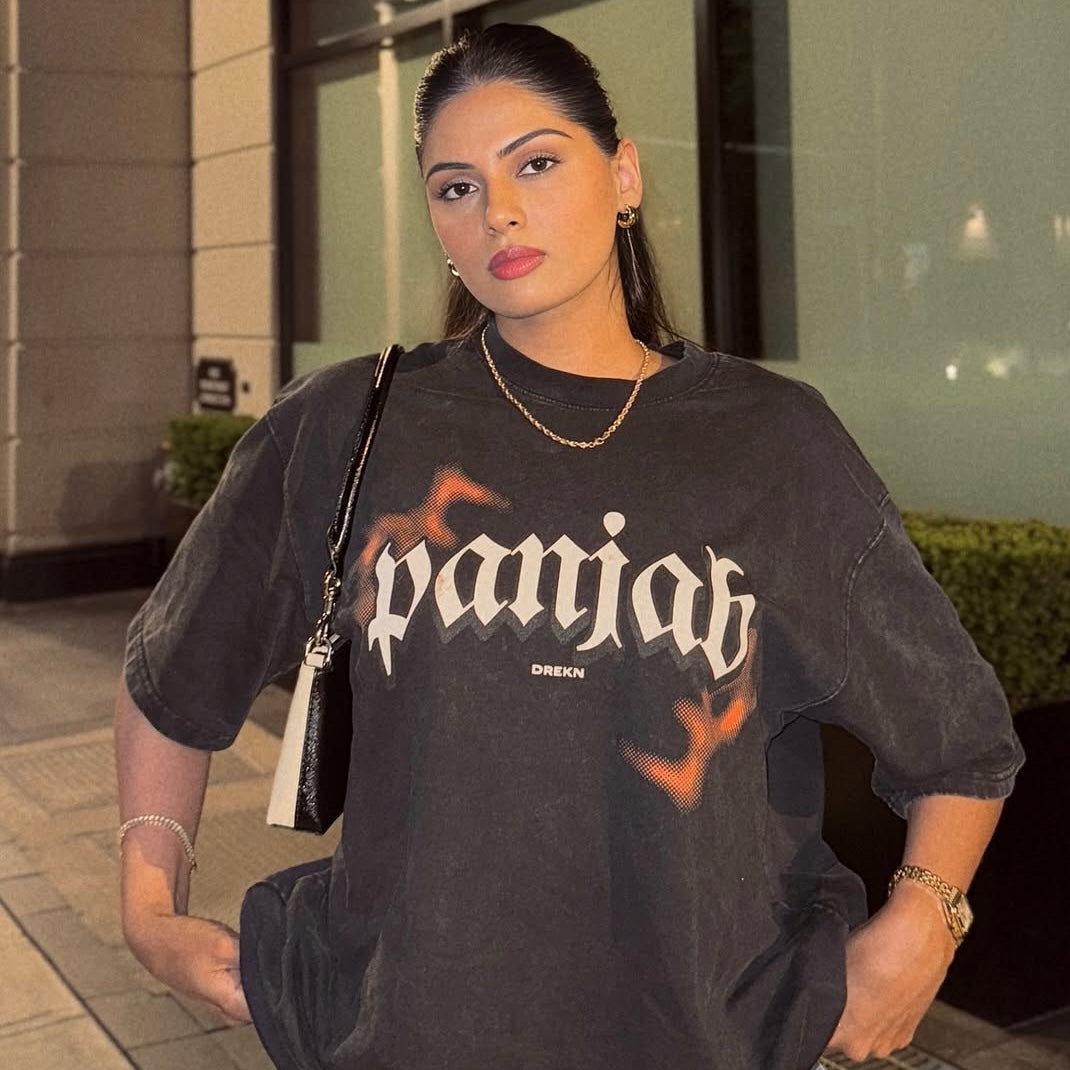 Panjab Powerhouse Oversized Faded T-Shirt - DREKN