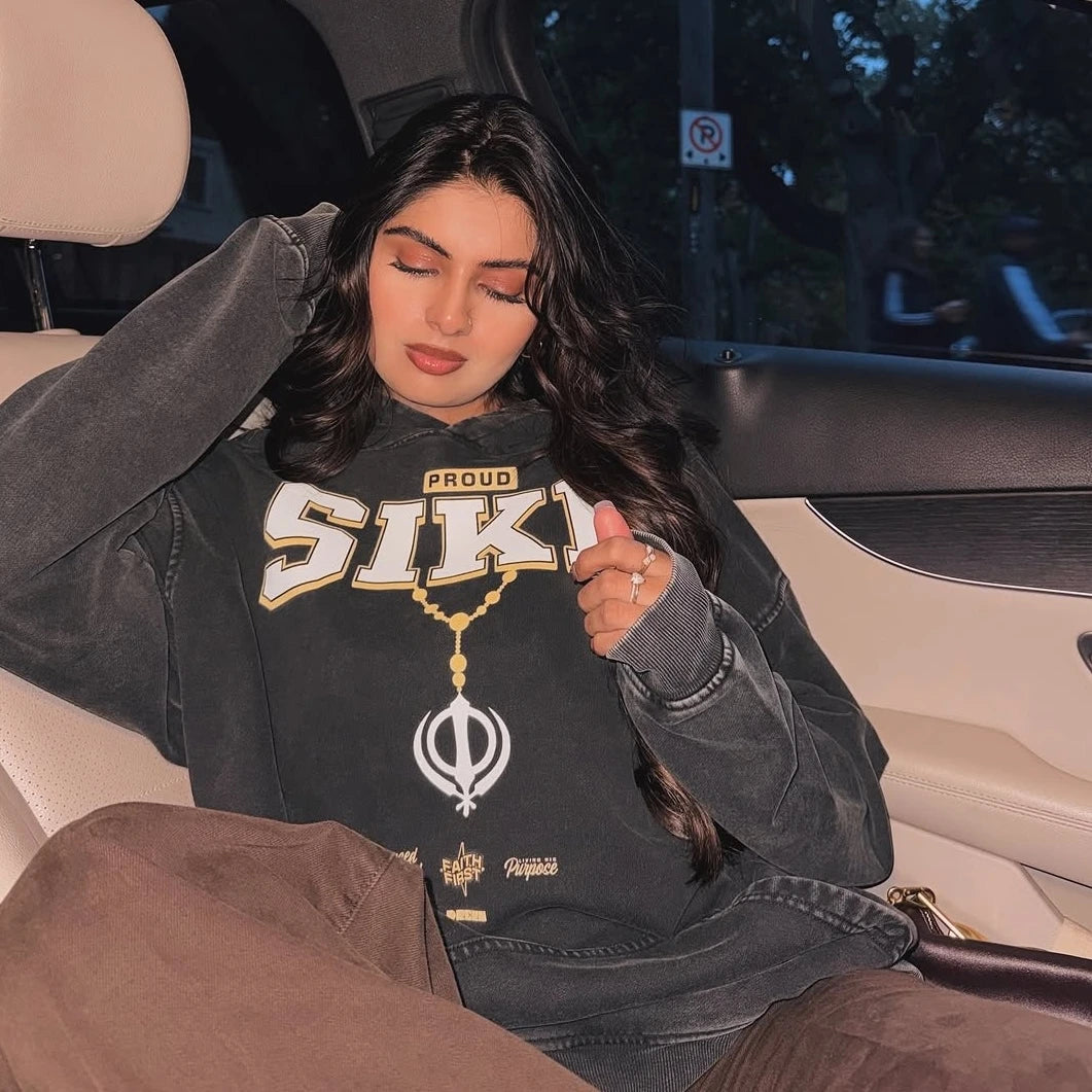 Proud Sikh Oversized Faded Hoodie - DREKN