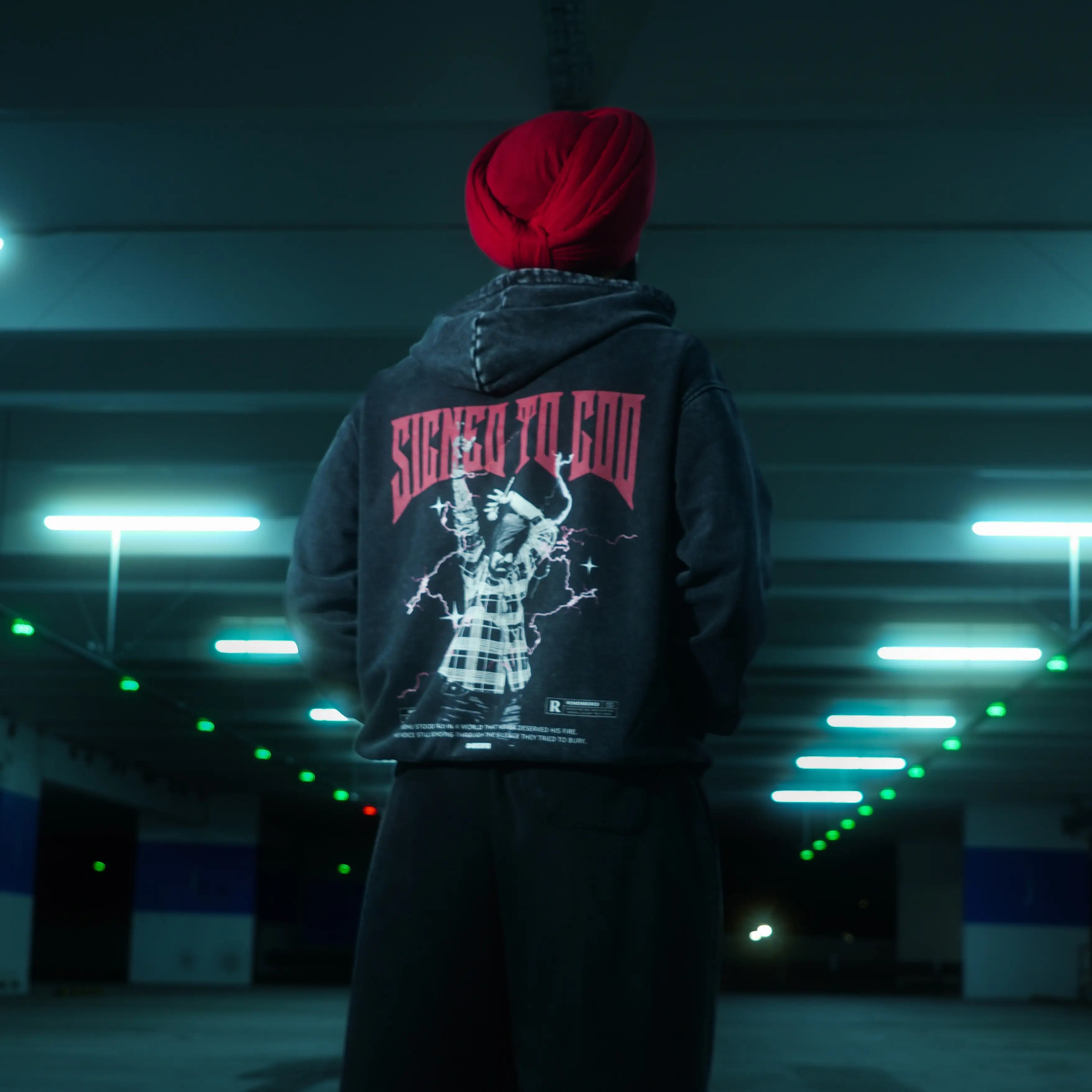 Signed To God Oversized Faded Hoodie - DREKN