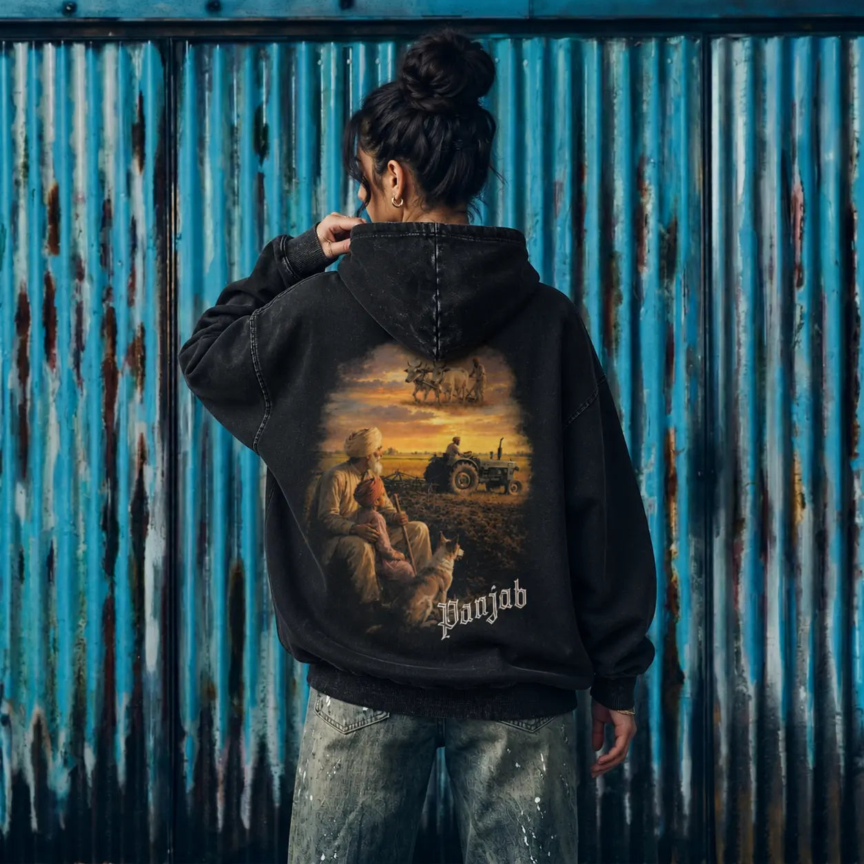 Three Generations Panjab Boxy Hoodie