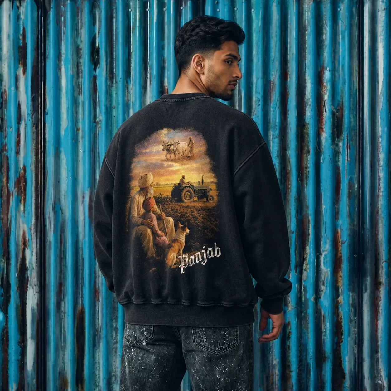 Three Generations Panjab Oversized Faded Sweatshirt