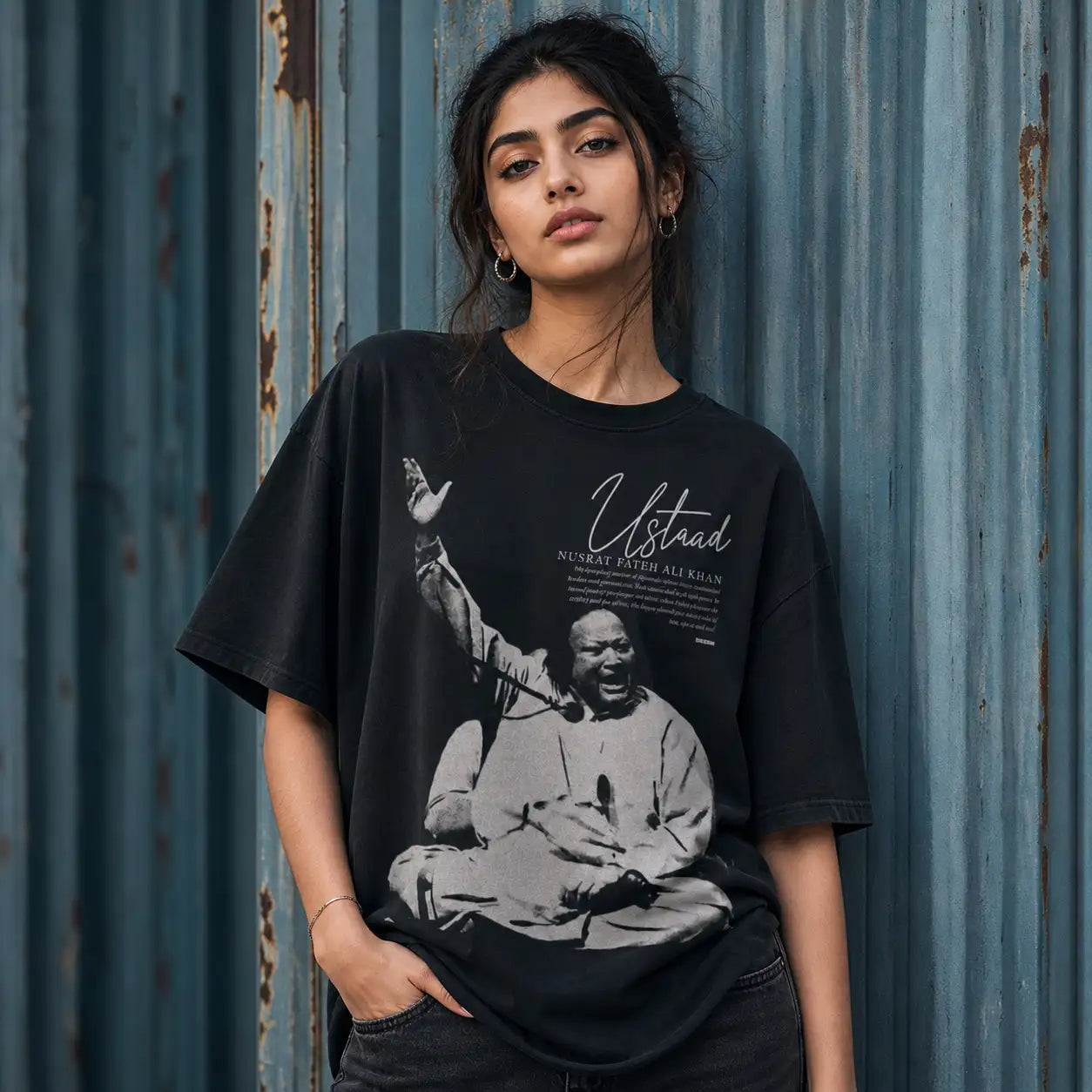 Ustaad Nusrat Fateh Ali Khan Boxy T-Shirt